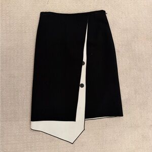DEREK LAM Black and white button skirt